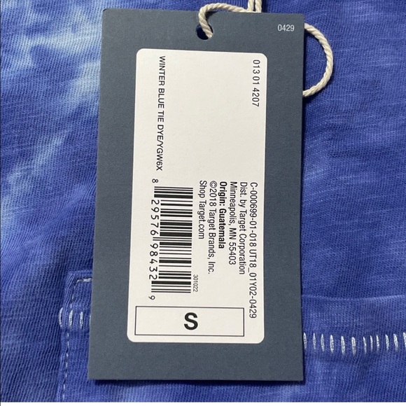 Universal Threads Womens Blue Tie Dye Pocket Tee T Shirt Top Small New With Tags - Picture 5 of 7